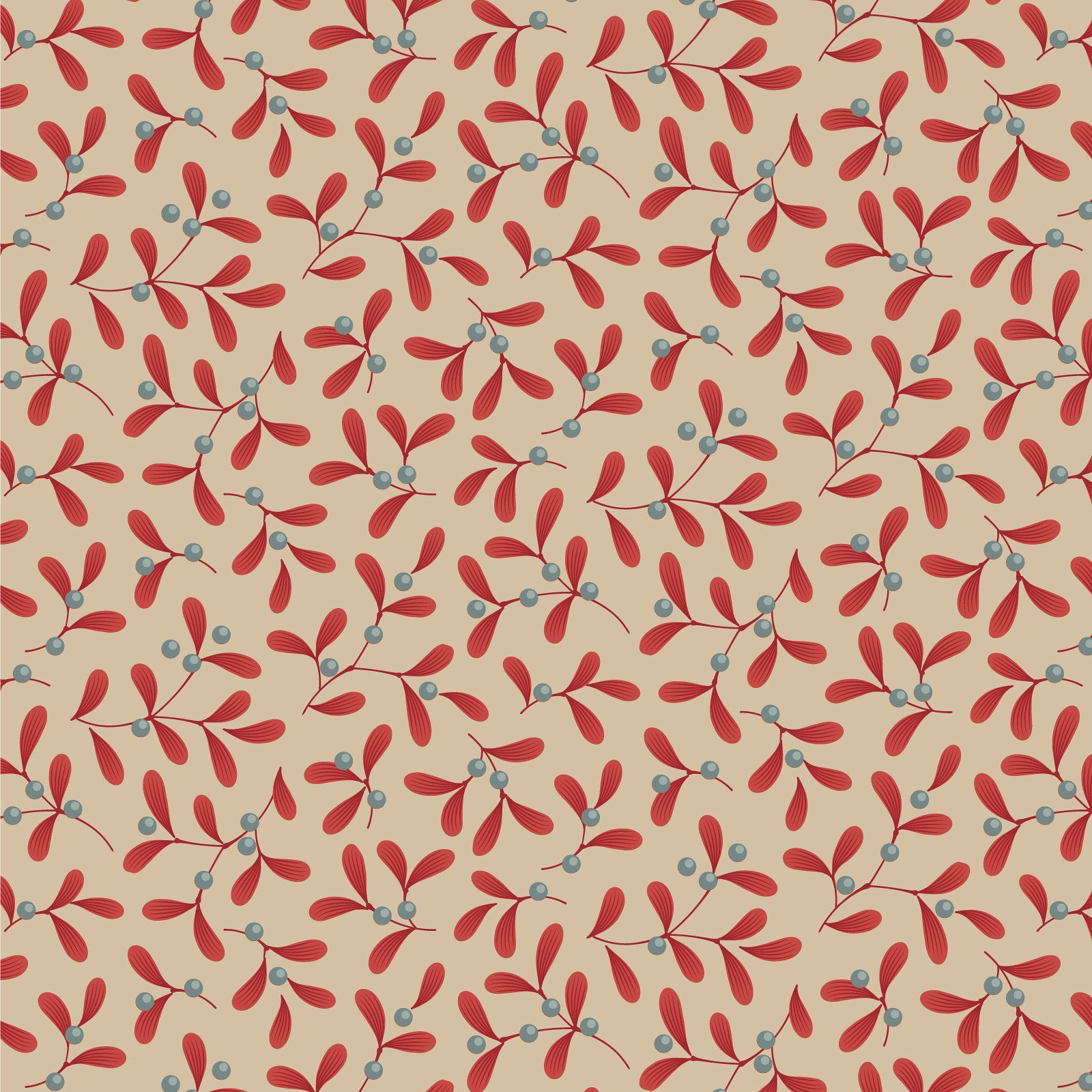 Merry Little Christmas Fabric by Tilda, Mistletoe Red, TIL100623 - Good Vibes Quilt Shop