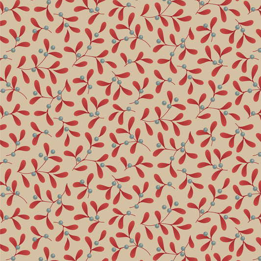 Merry Little Christmas Fabric by Tilda, Mistletoe Red, TIL100623