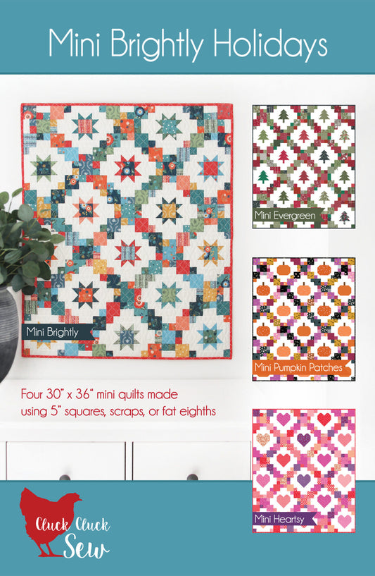 Mini Brightly Holidays quilt pattern by Cluck Cluck Sew CCS 219 front cover
