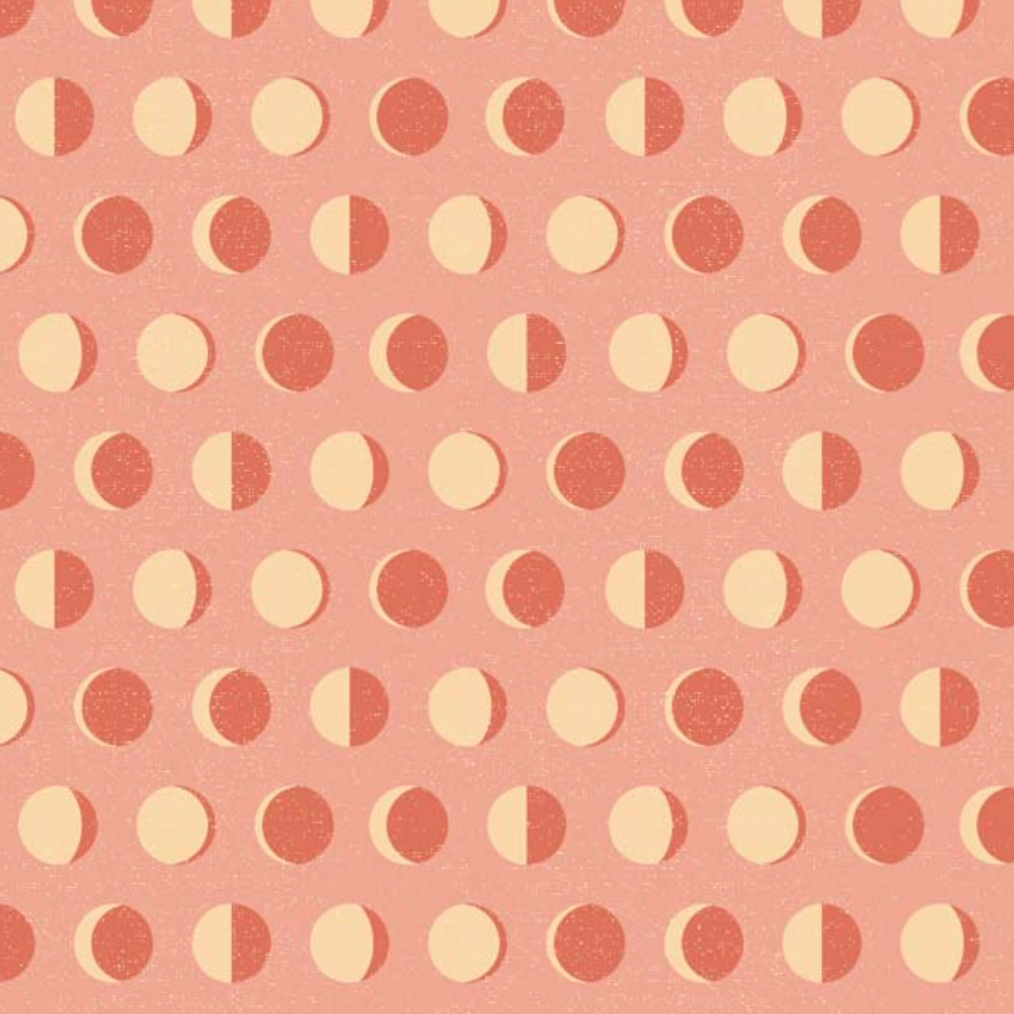 Moonbeam Dreams Moon Phase Coral MD23853, sold by the 1/2 yard