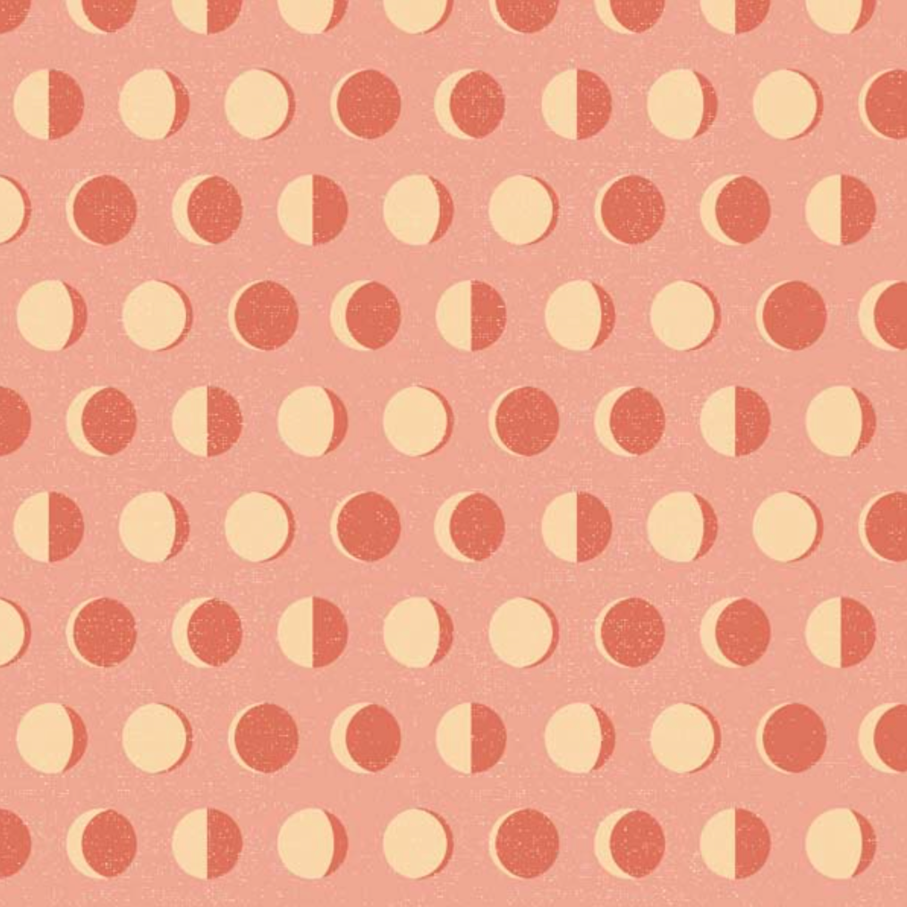 Moonbeam Dreams Moon Phase Coral MD23853, sold by the 1/2 yard - Good Vibes Quilt Shop