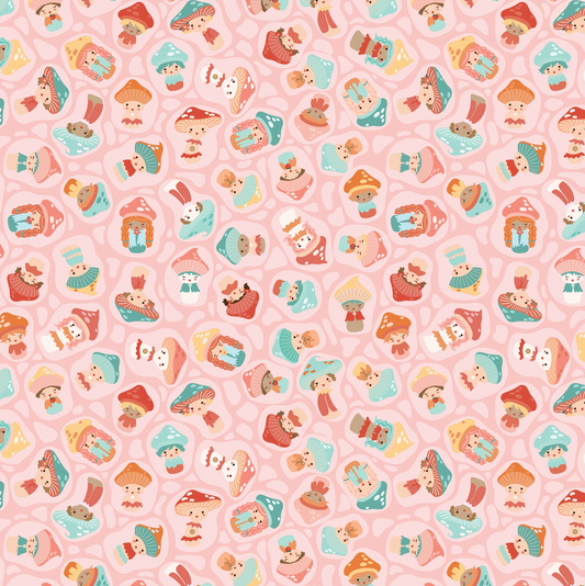 Mushroom Blooms, Baby Bellas Pink, MB24404, sold by the 1/2 yard, *PREORDER - Good Vibes Quilt Shop