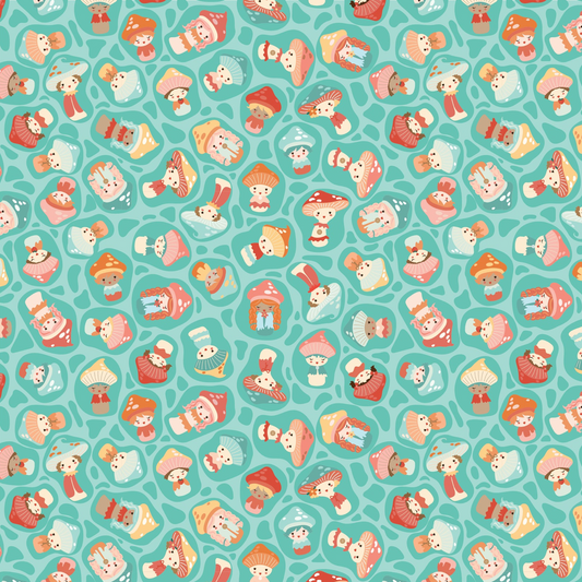 Mushroom Blooms, Baby Bellas Teal, MB24405, sold by the 1/2 yard, *PREORDER - Good Vibes Quilt Shop