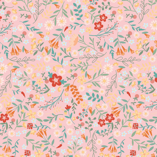 Mushroom Blooms, Tossed Floral Pink, MB24410, sold by the 1/2 yard, *PREORDER - Good Vibes Quilt Shop