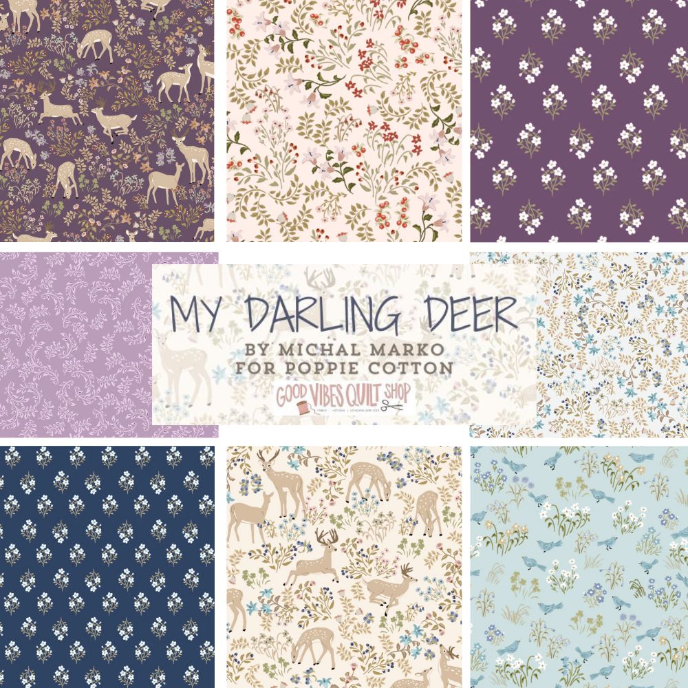 Little Star Pattern for My Darling Deer Fabric by Poppie Cotton, DDP25167, PREORDER - Good Vibes Quilt Shop
