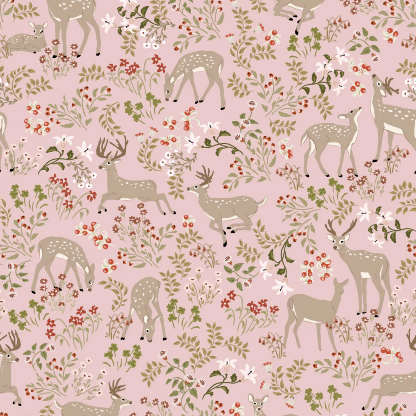 My Darling Deer Fabric by Poppie Cotton, Fat Quarter Bundle 15 Prints, sku DD235996 PREORDER AVAILABLE - Good Vibes Quilt Shop