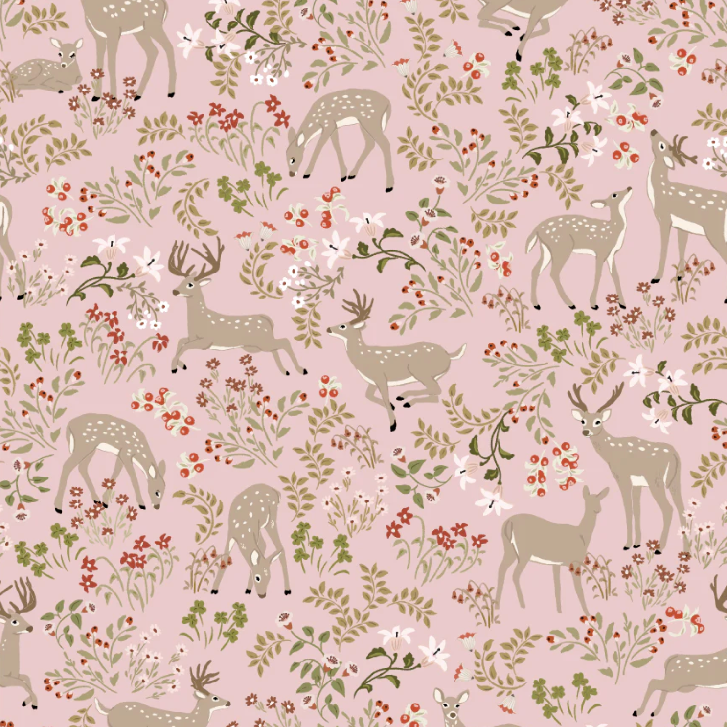My Darling Deer Fabric by Poppie Cotton, Fat Quarter Bundle 15 Prints, sku DD235996 PREORDER AVAILABLE - Good Vibes Quilt Shop