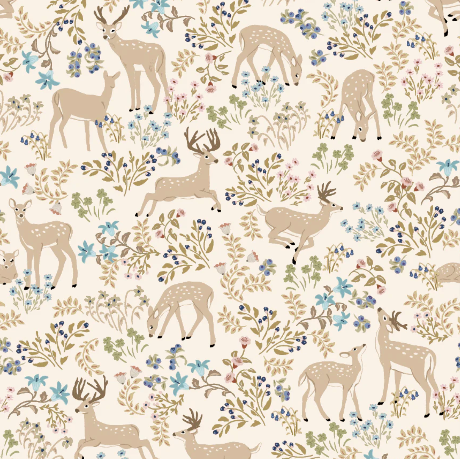 My Darling Deer Fabric by Poppie Cotton, Fat Quarter Bundle 15 Prints, sku DD235996 PREORDER AVAILABLE - Good Vibes Quilt Shop