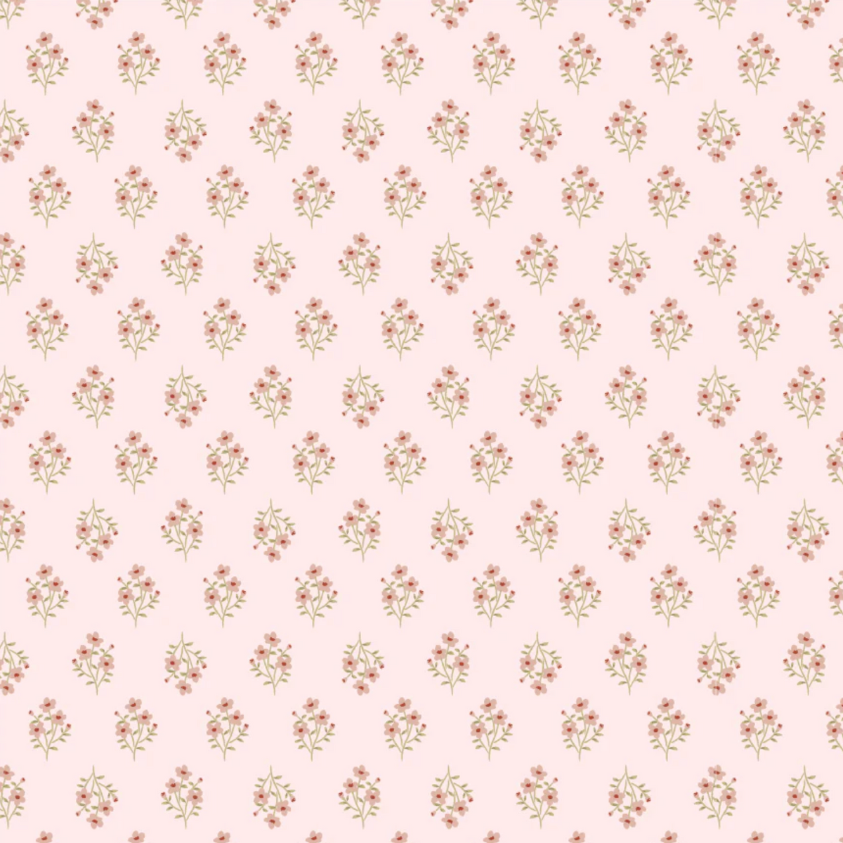 My Darling Deer Meadow Blush fabric by Poppie Cotton, 1/2 yard, featuring a soft floral pattern in blush pink and deer motifs.