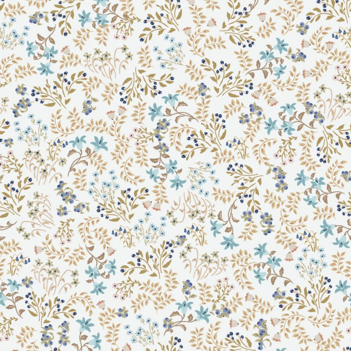 My Darling Deer Wildflower Sky fabric by Michal Marko for Poppie Cotton, half-yard cut, featuring floral and deer design.