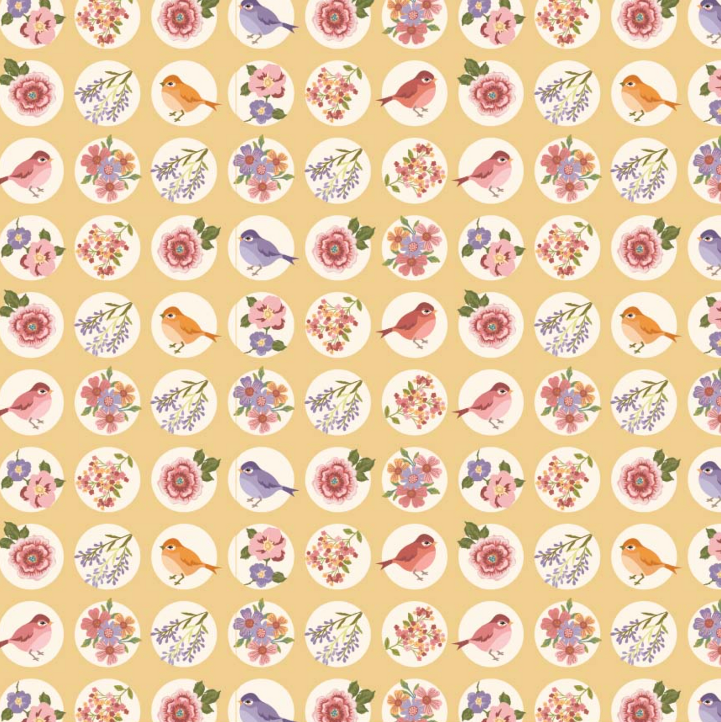 Nature Sings Fabric, Nature Sings, Yellow, NS24110, sold by the 1/2 yard, *PREORDER