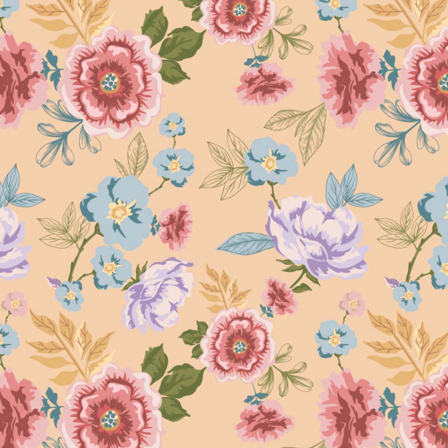 Nature Sings Fabric, Rose Garden, Yellow, NS24123, sold by the 1/2 yard, *PREORDER