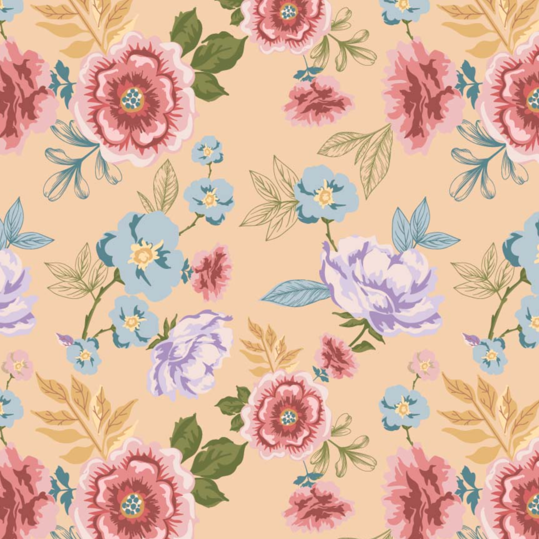 Nature Sings Fabric, Rose Garden, Yellow, NS24123, sold by the 1/2 yard - Good Vibes Quilt Shop