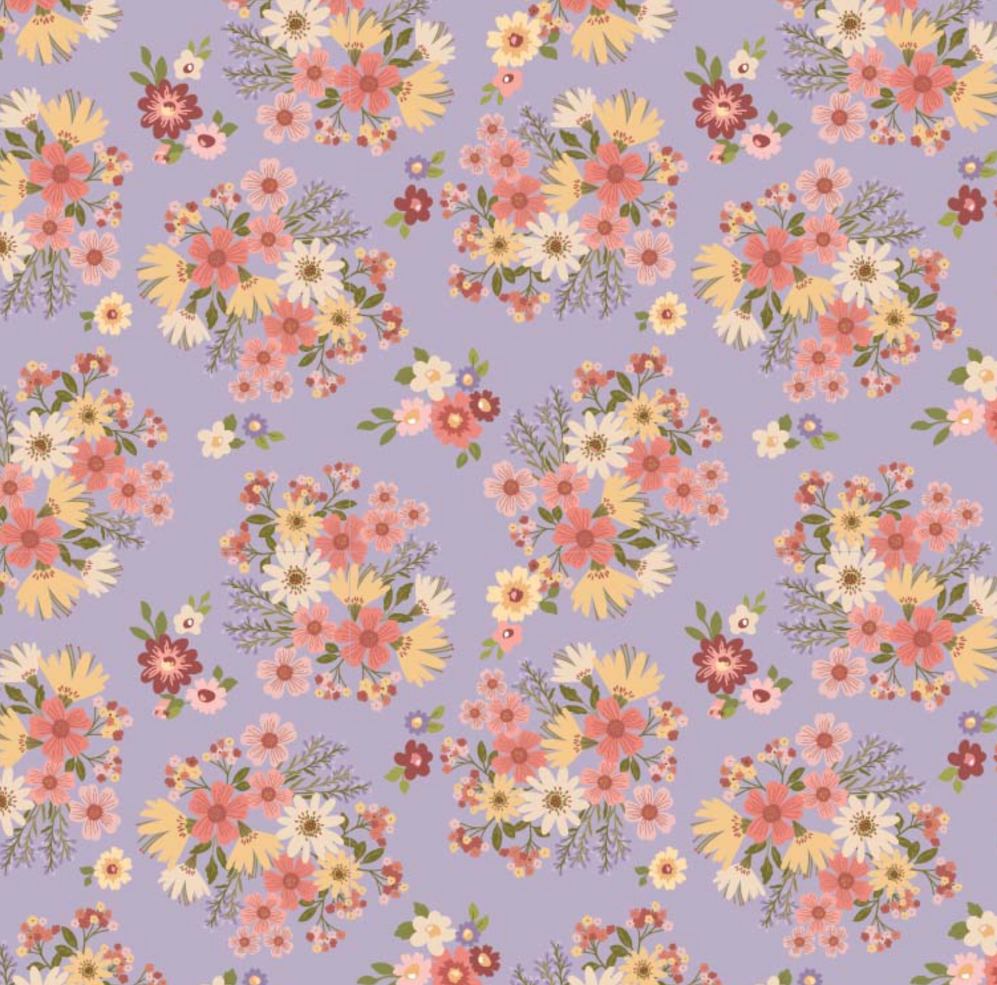 Nature Sings Fabric, Send Her Flowers, Lavender, NS24100, sold by the 1/2 yard, *PREORDER