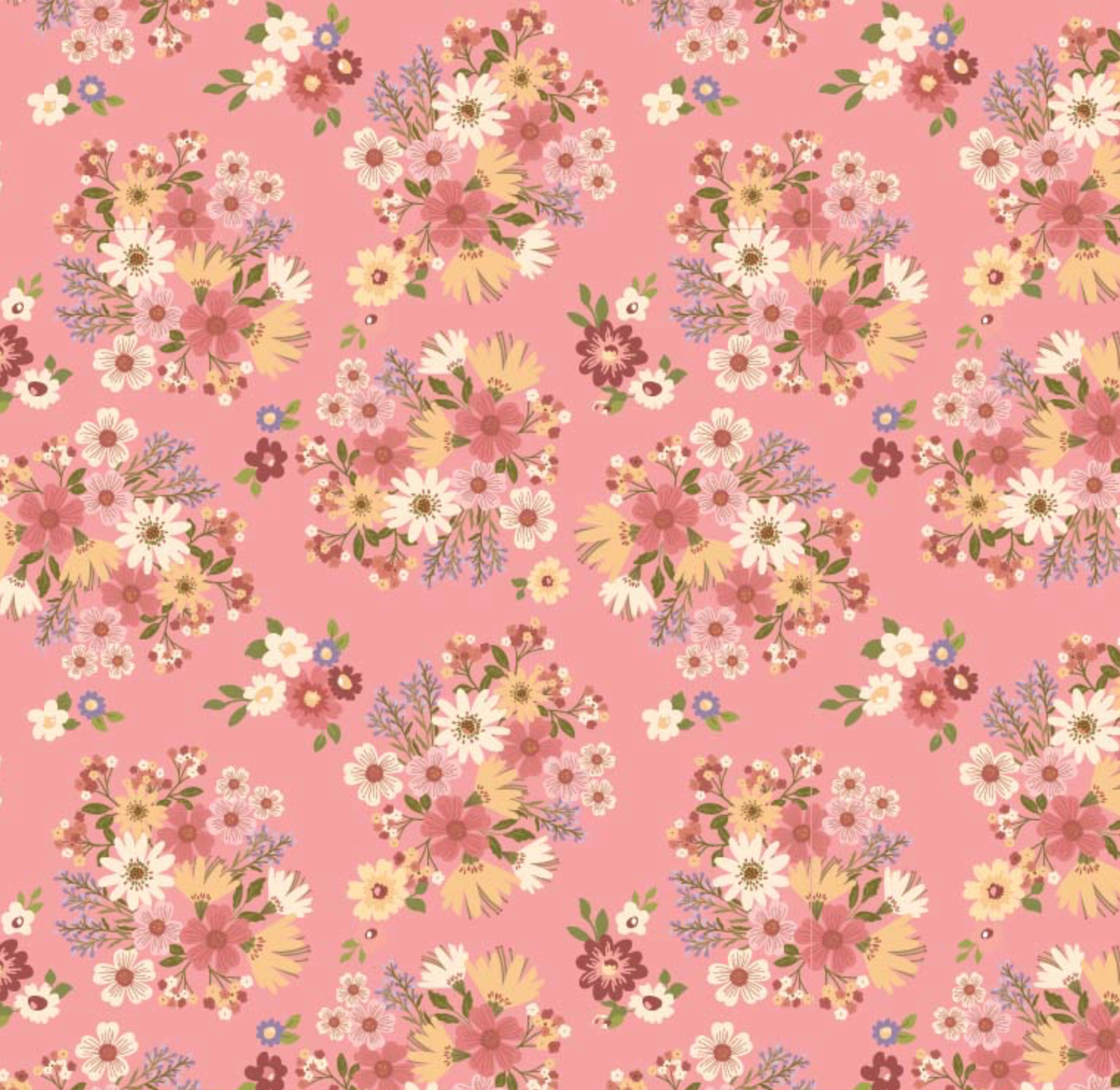 Nature Sings Fabric, Send Her Flowers, Pink, NS24101, sold by the 1/2 yard - Good Vibes Quilt Shop
