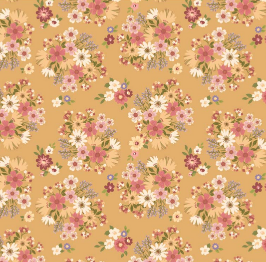 Nature Sings Fabric, Send Her Flowers, Yellow, NS24103, sold by the 1/2 yard - Good Vibes Quilt Shop