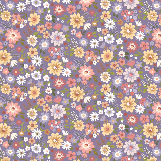 Nature Sings Fabric, Wildflowers, Lavender, NS24112, sold by the 1/2 yard, *PREORDER