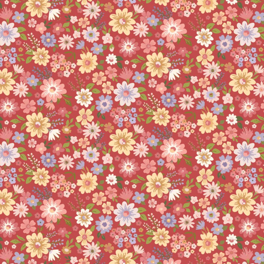 Nature Sings Fabric, Wildflowers, Pink, NS24113, sold by the 1/2 yard, *PREORDER