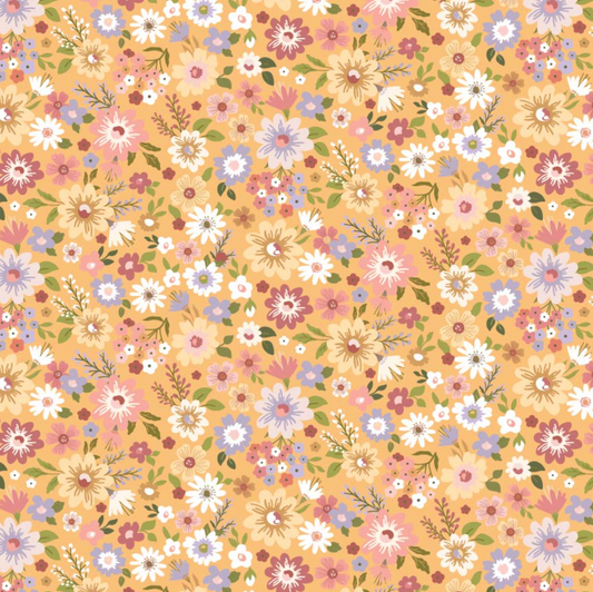 Nature Sings Fabric, Wildflowers, Yellow, NS24115, sold by the 1/2 yard