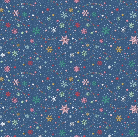 Oh What Fun, OF23304, Snowflake Fun Blue, sold by the 1/2 yard