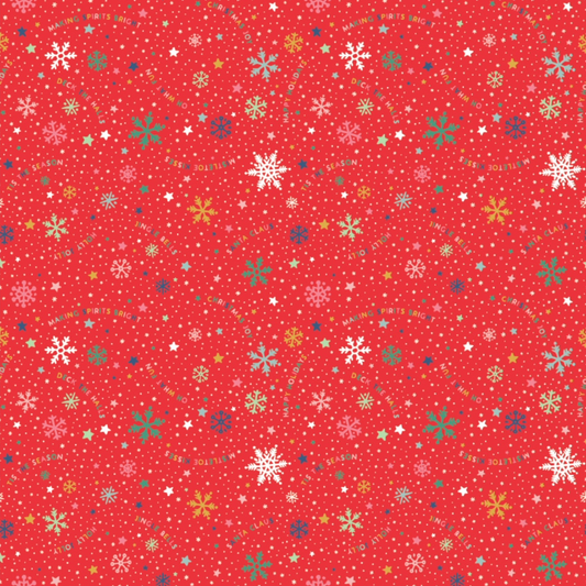 Oh What Fun, OF23305, Snowflake Fun Red, sold by the 1/2 yard - Good Vibes Quilt Shop