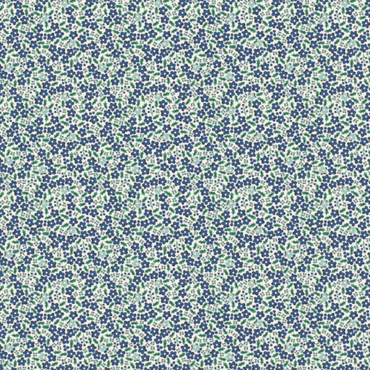 Oh What Fun, OF23307, Holly Flowers Blue, sold by the 1/2 yard