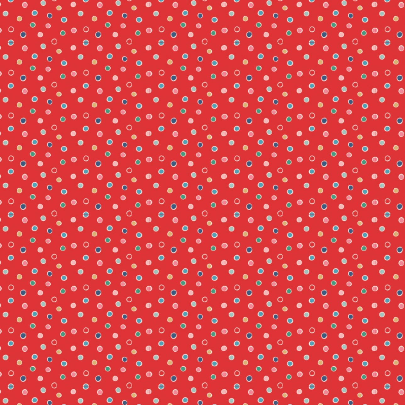 Oh What Fun, OF23312, Snow Dots Red, sold by the 1/2 yard