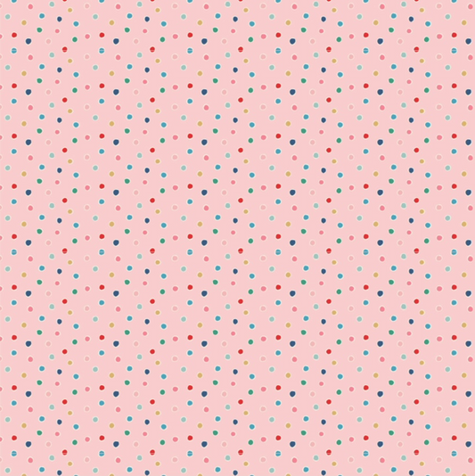 Oh What Fun, OF23314, Snow Dots Pink, sold by the 1/2 yard