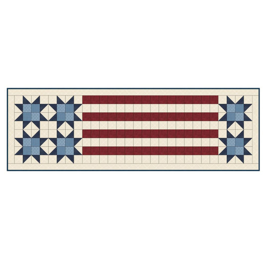 Ol' Glory Table Runner, a Tensisters Easy Piecing Grid FREE Pattern