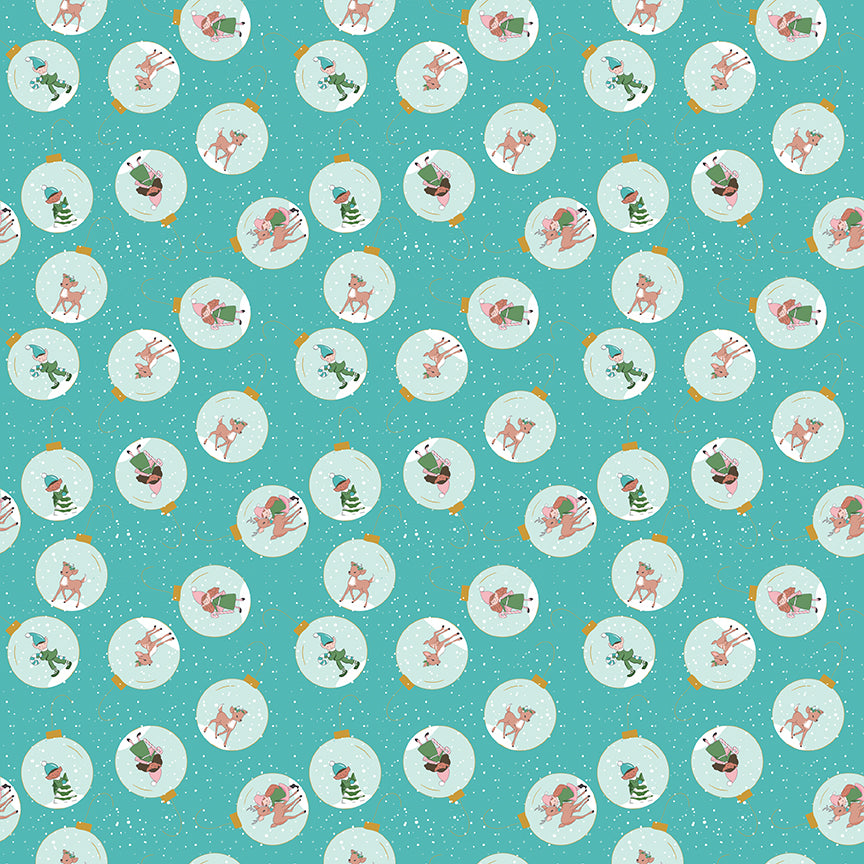 Claus and Co, Ornaments SC17743 Blue, Sold by the 1/2 Yard, PREORDER!