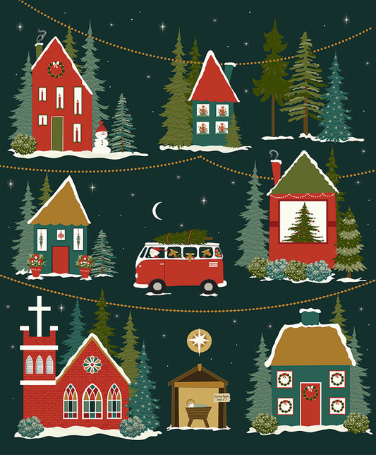 Christmas is in Town, P14750-Panel, sold by the 1/2 yard, PREORDER - Good Vibes Quilt Shop