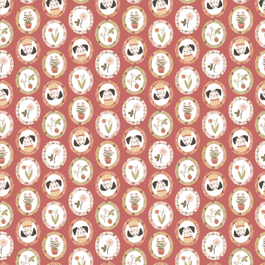 My Name Is Pal by Lori Woods for Poppie Cotton | Pal Rust PA261113 | Sold by the 1/2 Yard | PREORDER!