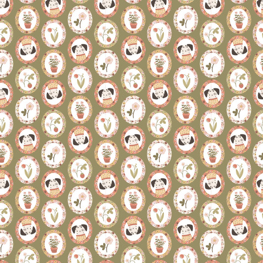 My Name Is Pal by Lori Woods for Poppie Cotton | Pal Sage PA261115 | Sold by the 1/2 Yard | PREORDER! - Good Vibes Quilt Shop