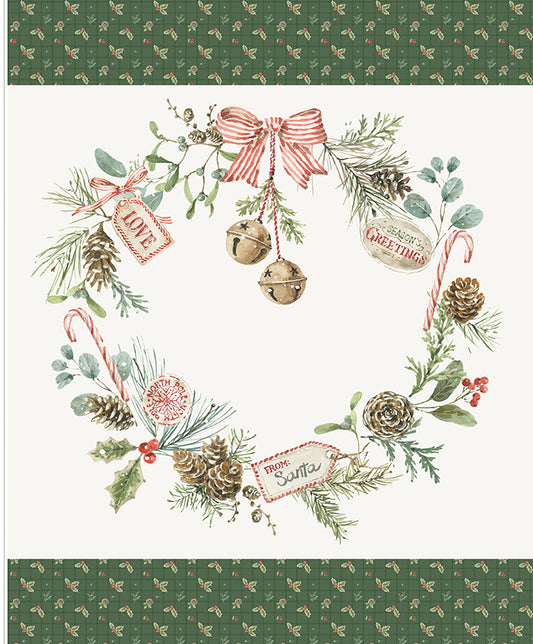 Holiday Spirit, Season's Greetings Wreath Panel, PREORDER