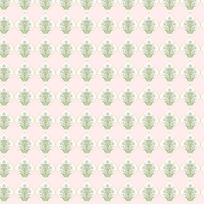 Pemberley Park Fabric by Lori Woods for Poppie Cotton | Emma Jayne Blue PE261204 | Sold by the 1/2 Yard | PREORDER