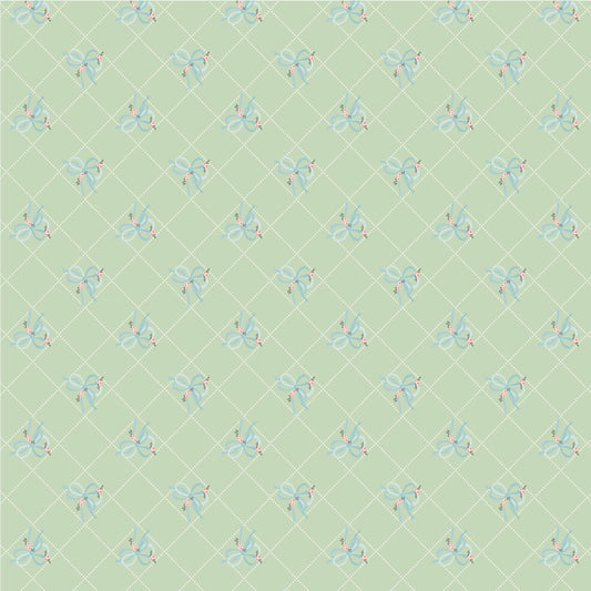 Pemberley Park Fabric by Lori Woods for Poppie Cotton | Garden Tour Green PE261209 | Sold by the 1/2 Yard | PREORDER