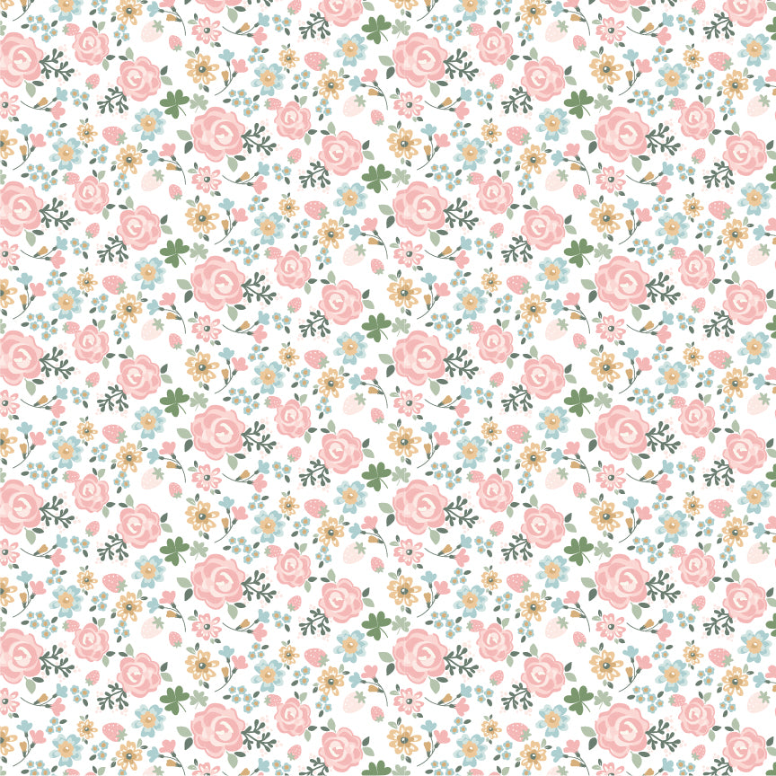 Pemberley Park Fabric by Lori Woods for Poppie Cotton | Miss Elliot White PE261201 | Sold by the 1/2 Yard | PREORDER