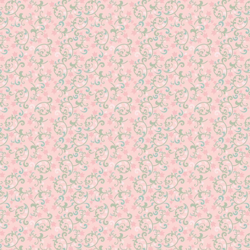 Pemberley Park Fabric by Lori Woods for Poppie Cotton | Miss Woodhouse Pink PE261210 | Sold by the 1/2 Yard | PREORDER
