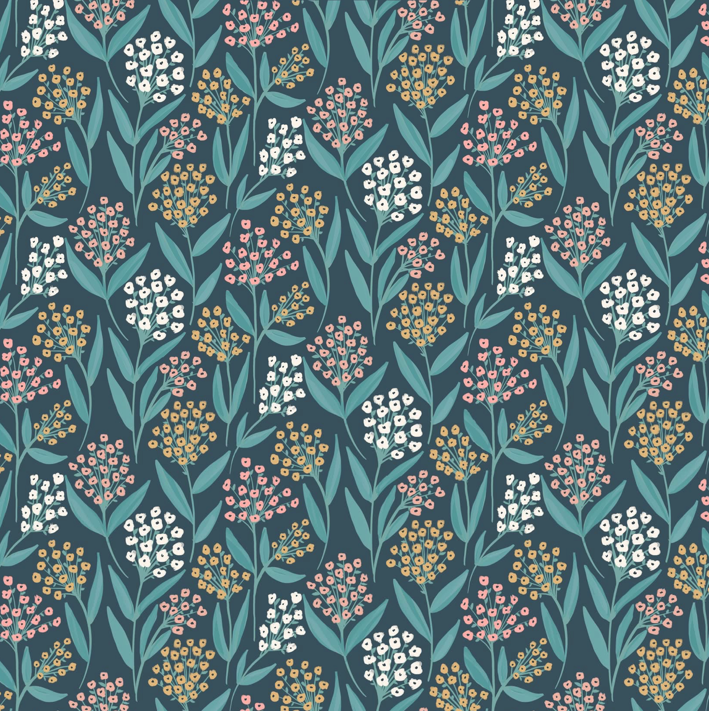 Painted Blossoms Barely Buds Navy PB24669, sold by the 1/2 yard, *PREORDER