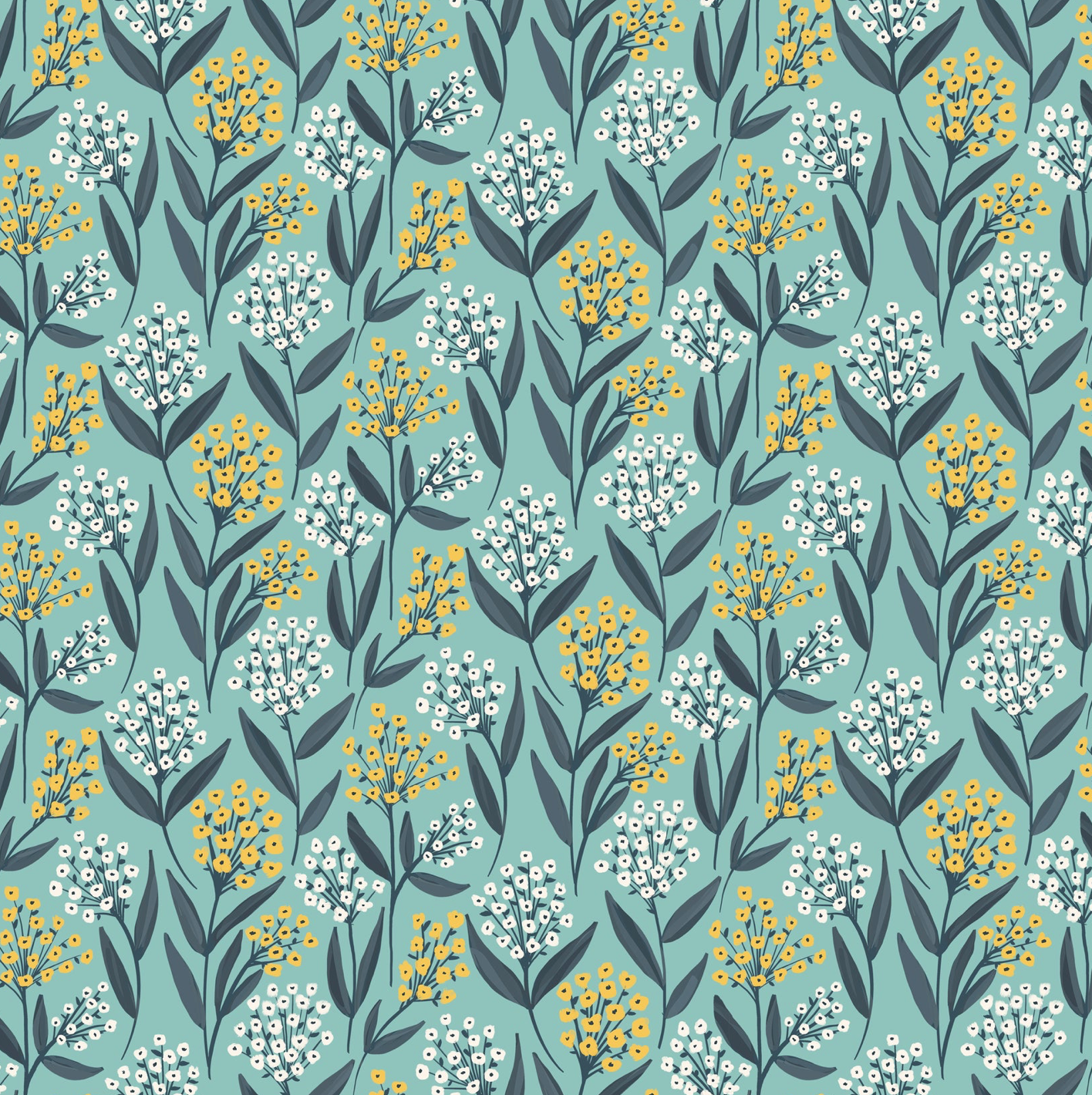 Painted Blossoms Barely Buds Teal PB24667, sold by the 1/2 yard, *PREORDER