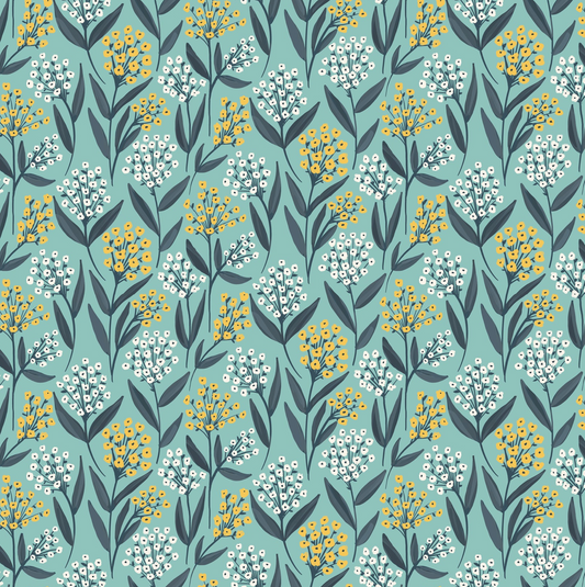 Painted Blossoms Barely Buds Teal PB24667, sold by the 1/2 yard, *PREORDER - Good Vibes Quilt Shop