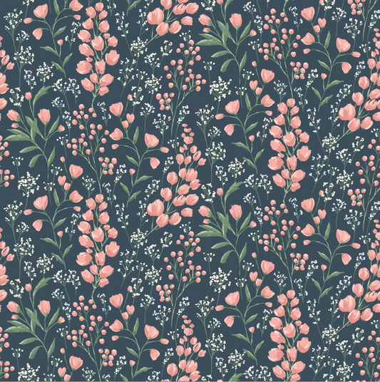 Painted Blossoms Field Of Dreams Navy PB24659, sold by the 1/2 yard, *PREORDER - Good Vibes Quilt Shop