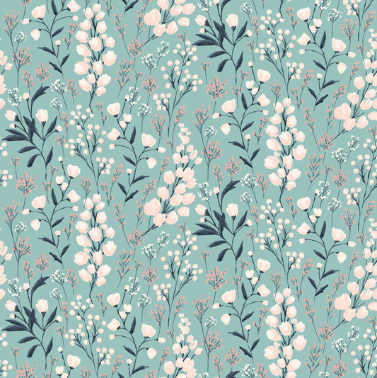Painted Blossoms Field Of Dreams Teal PB24657, sold by the 1/2 yard, *PREORDER