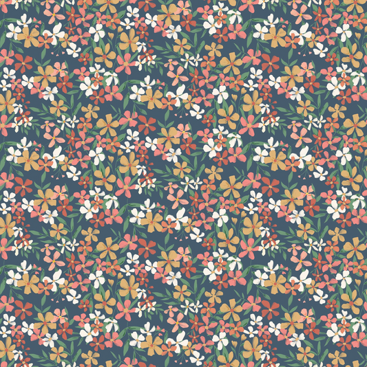 Painted Blossoms Painted Blossoms Navy PB24650, sold by the 1/2 yard, *PREORDER