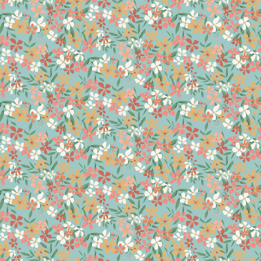Painted Blossoms Painted Blossoms Teal PB24652, sold by the 1/2 yard, *PREORDER