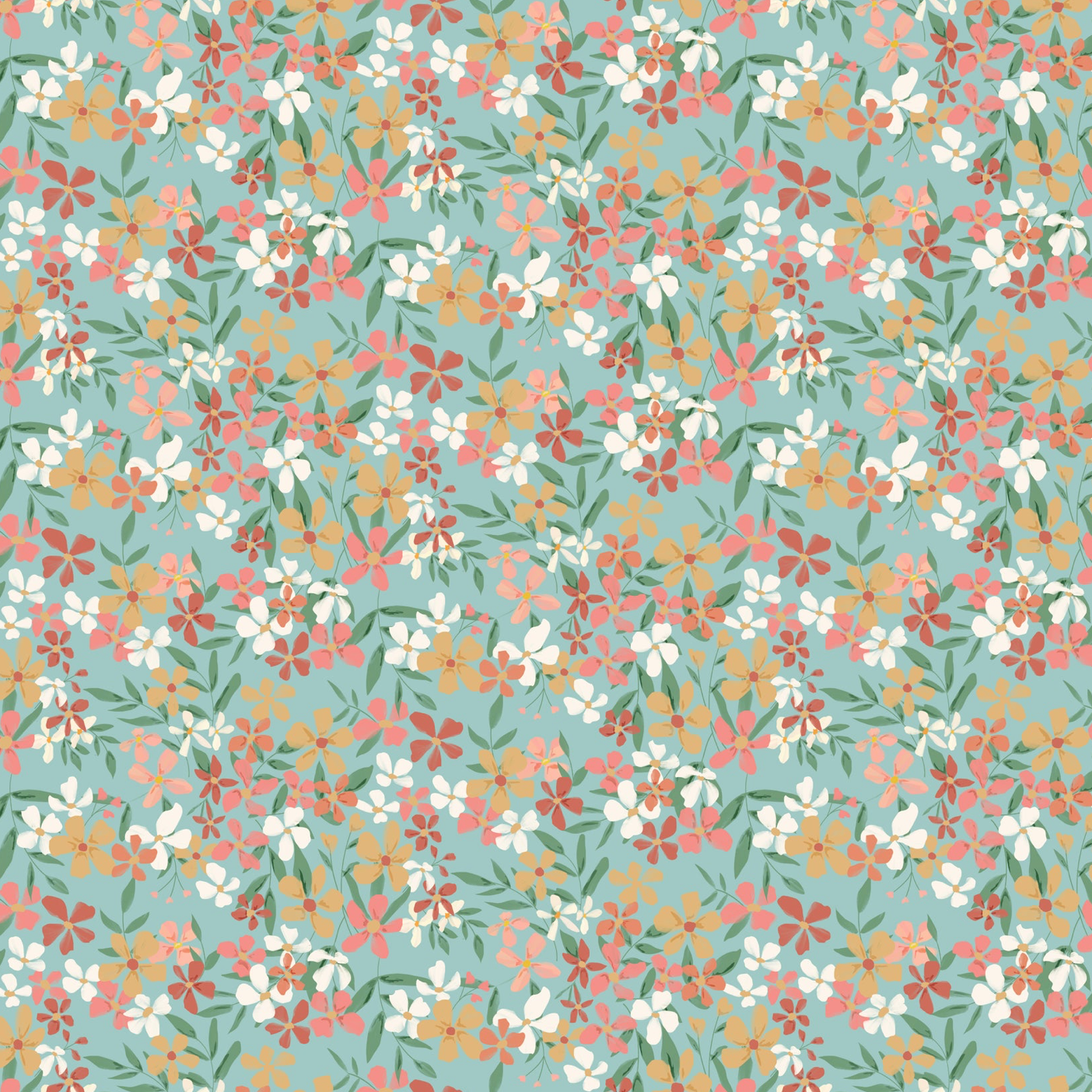 Painted Blossoms Painted Blossoms Teal PB24652, sold by the 1/2 yard, *PREORDER - Good Vibes Quilt Shop