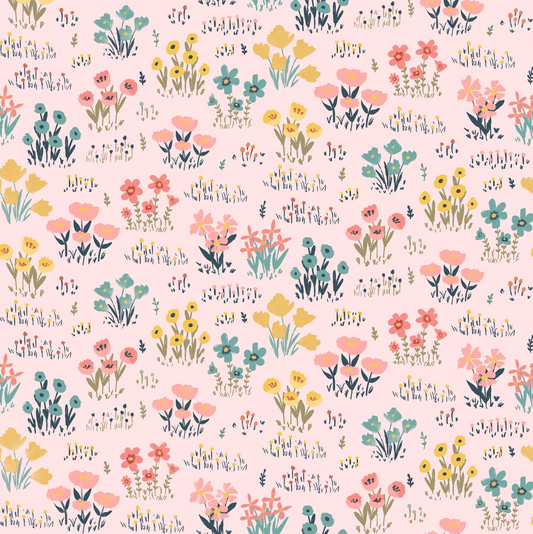 Painted Blossoms Wild Flowers Pink PB24662, sold by the 1/2 yard, *PREORDER