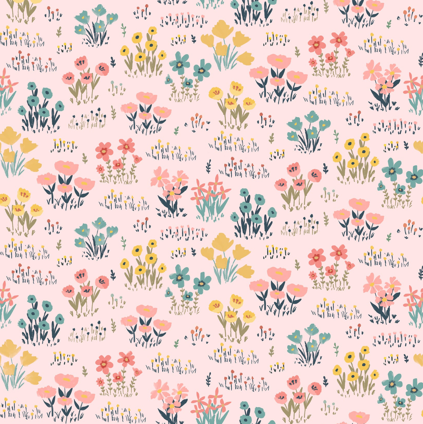 Painted Blossoms Wild Flowers Pink PB24662, sold by the 1/2 yard, *PREORDER - Good Vibes Quilt Shop