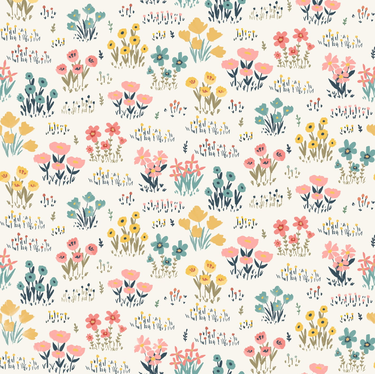 Painted Blossoms Wild Flowers White PB24663, sold by the 1/2 yard, *PREORDER - Good Vibes Quilt Shop