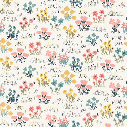Painted Blossoms Wild Flowers White PB24663, sold by the 1/2 yard, *PREORDER